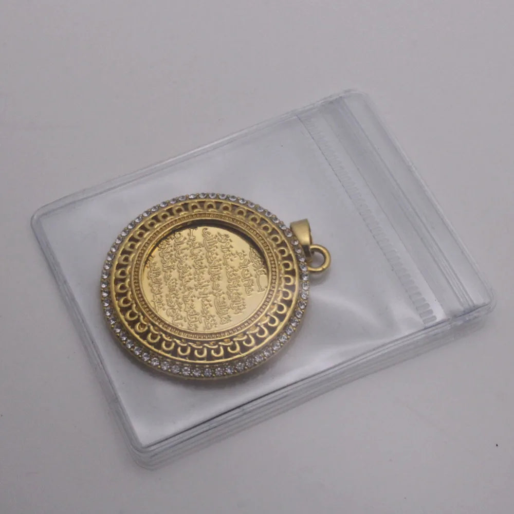 AYATUL KURSI crystal Pendant necklace islam muslim Arabic God Messager Gift jewelry