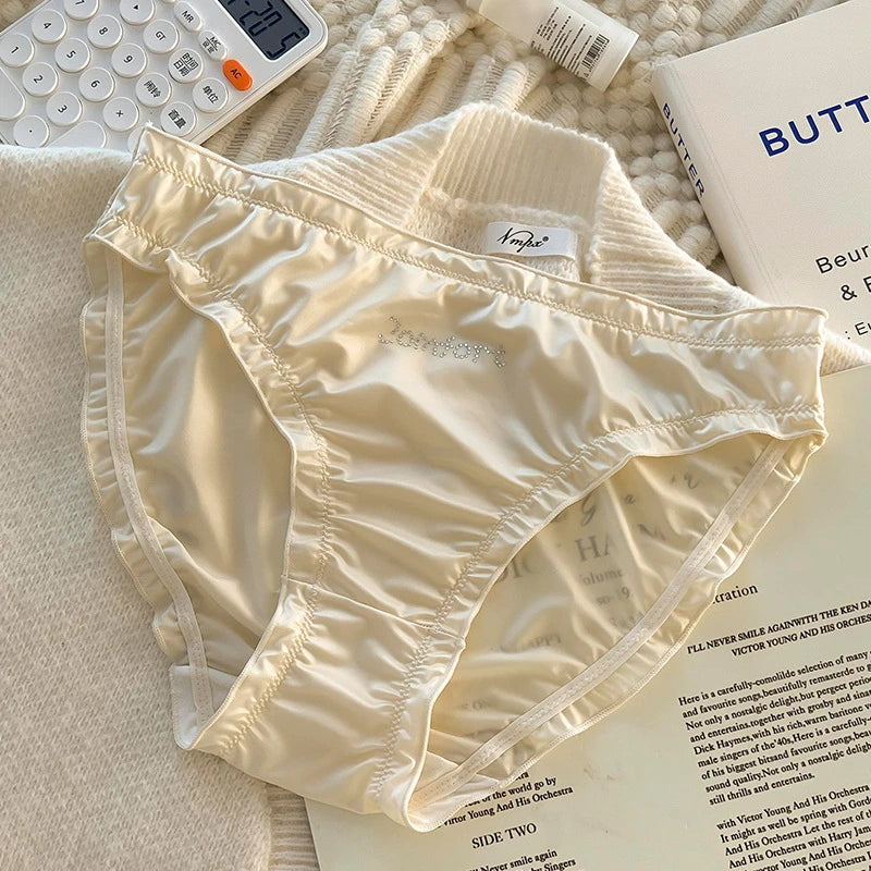 Satin lenceria Cute Sweet Girls' underwear Breathable calzones para mujer Silky smooth ropa interior femenina sexy panties 3XL