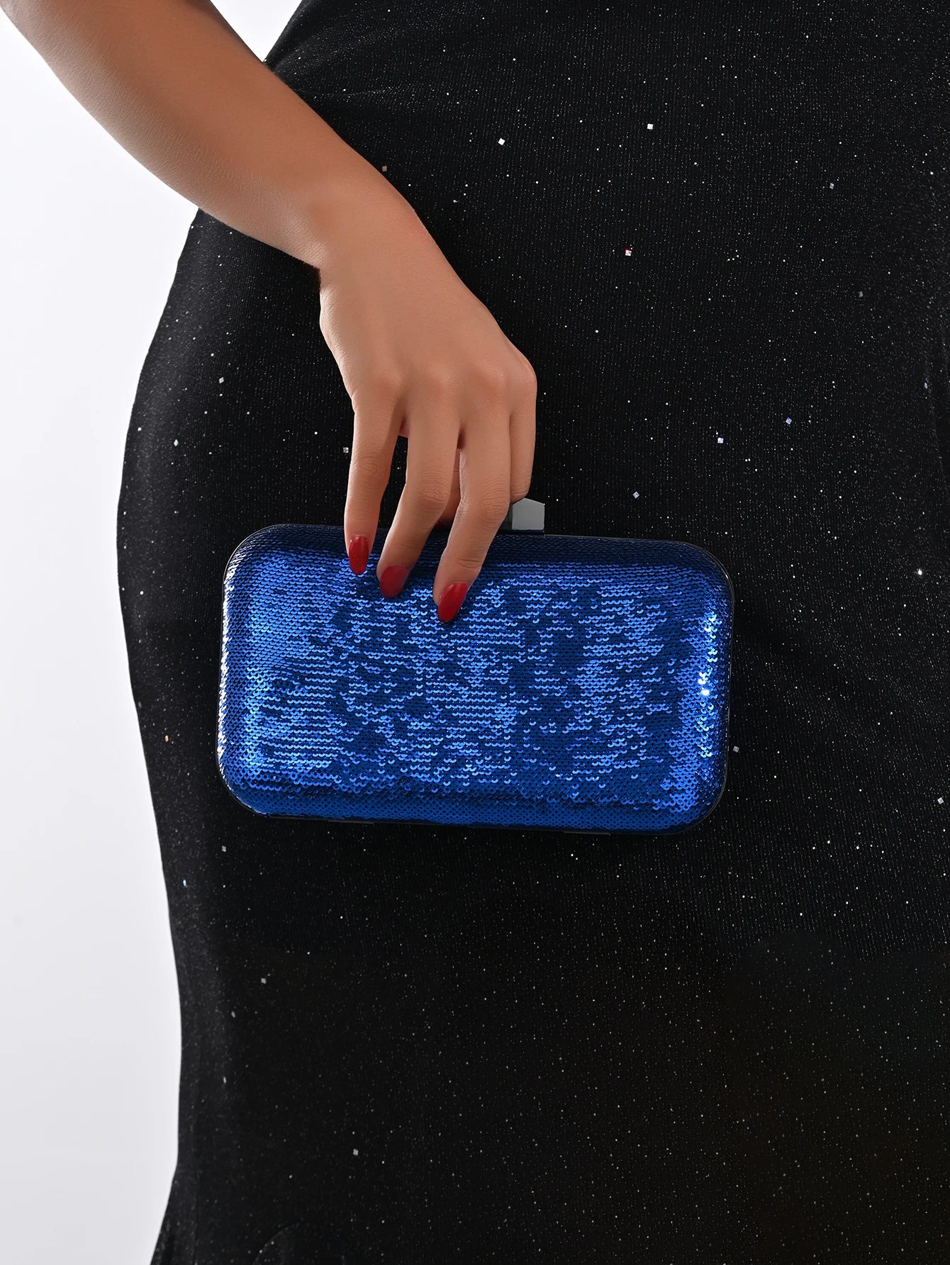 Glitter Sequins Evening Bag For Women, Fashion Snap Clutch Purse, Luxury Handbag For Wedding Party Prom Banquet