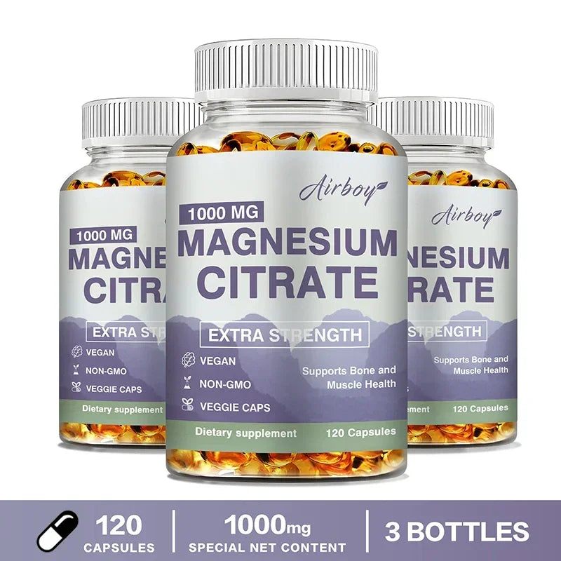 Magnesium Citrate - Supplement for Stress, Relaxation, Bone, Sleep, Heart Health, Nerve, Muscle & Metabolism