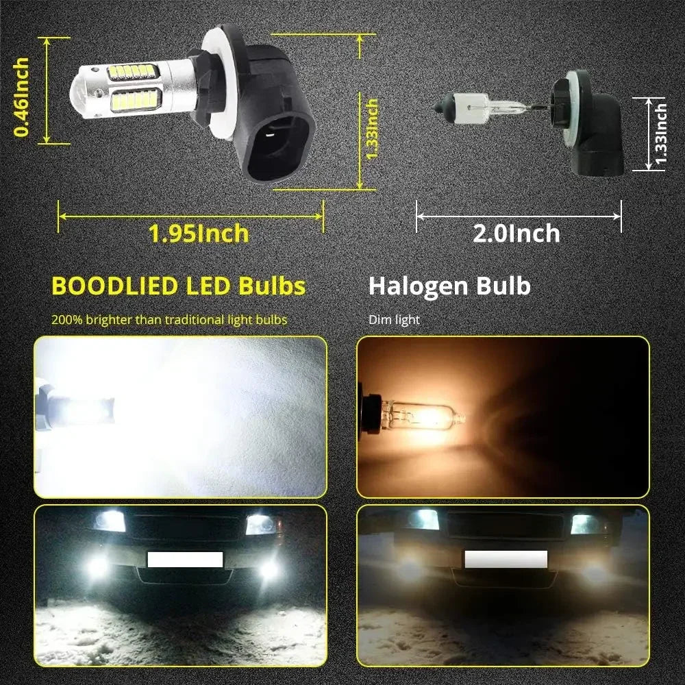 2pcs Car LED Front Fog Light Lamp 12v For HYUNDAI ix35 2009 2010 2011 2012 auto bulb Accessories