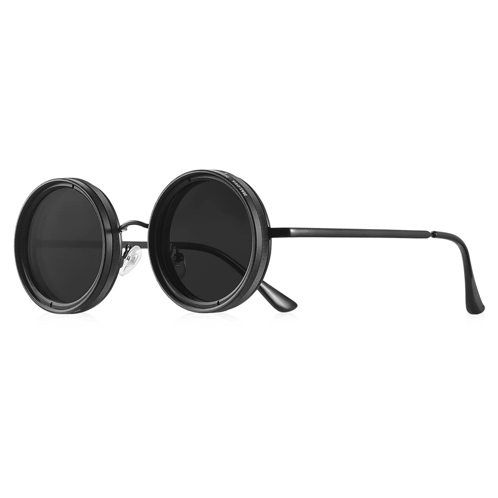 CRIXALIS Adjustable Tint Sunglasses Men 1-9 Gears Round Polarized Glasses Women with ND Filter Lens Beach Shady Fishing Driving