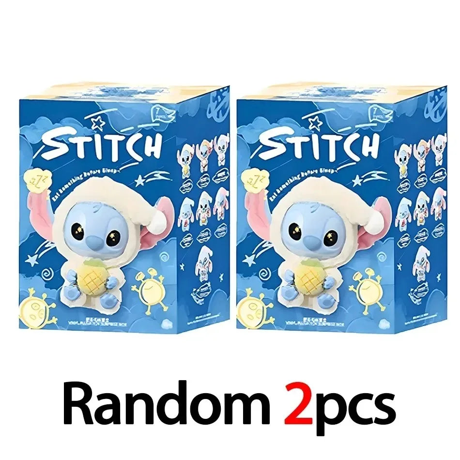Disney New Stitch Eat Some Thing Before Sleep Series Vinyl Blind Box Bag Pendant Cute Plush Doll Mystery Box Toy Surprise Gifts