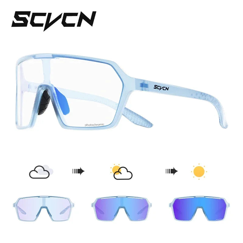 SCVCN Hot Photochromic Cycling Sunglasses MTB Glasses Outdoor Bike Cycling UV400 Eyewear Men Women Bicycle Sports Hiking Glasses