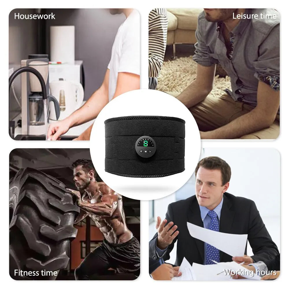 EMS Electric Muscle Stimulator Abs Waist Fitness Vibrating Belt Abdominal Muscle Trainer Weight Loss Slimming Massager