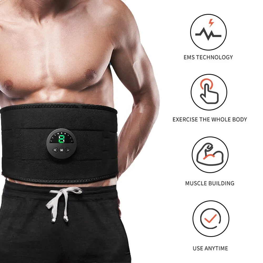EMS Electric Muscle Stimulator Abs Waist Fitness Vibrating Belt Abdominal Muscle Trainer Weight Loss Slimming Massager