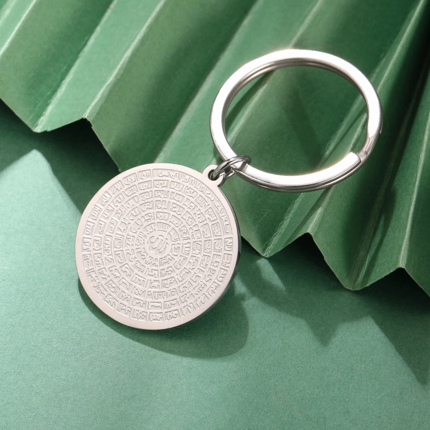 LIKGREAT 99 Names of Allah Keyring Stainless Steel Islamic Muslim Arabic Key chain Esmaul Husna Religious Jewelry Gift Women Men