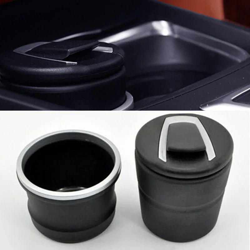 Car Ashtray With LED Lamp Multi-functional Ashtray Storage Jar For BMW Black Ventilation To Dissipate Smoke  Interior Accessorie