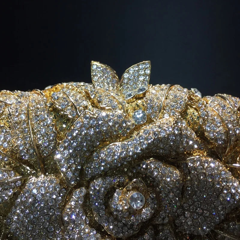 XIYUAN Silver Gold Black Red Colorful Crystal Clutch Purse Wedding Bridal Rhinestone Evening Handbags Party Dinner Banquet Bags