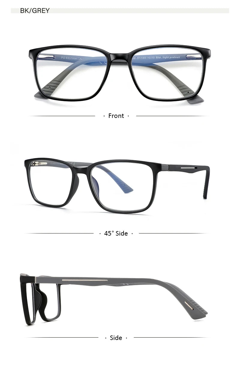 ZENOTTIC Anti Blue Light Reading Glasses Frame Men Retro Square Computer Gaming Eyeglasses Reader Presbyopic Eyewear Diopters