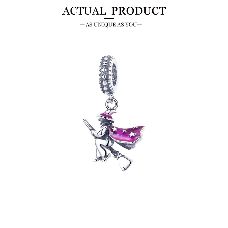 WOSTU 925 Sterling Silver Animal Cat Charm Pendant Heart Family Ladybug Bee Beads Fit Original Bracelet DIY Jewelry For Women