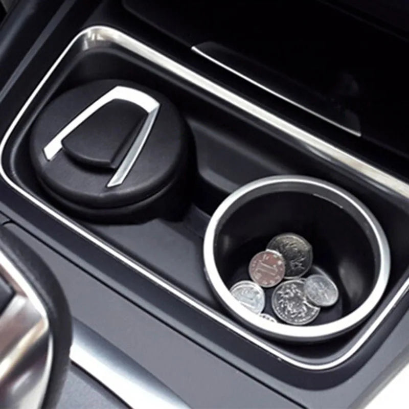 Car Ashtray With LED Lamp Multi-functional Ashtray Storage Jar For BMW Black Ventilation To Dissipate Smoke  Interior Accessorie
