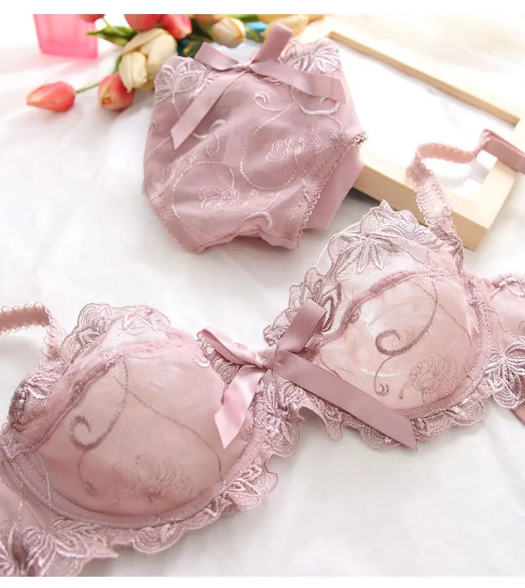 Logirlve Sexy Lingerie Female Push Up Bra Sets Seamless Bra For Women's Lace Underwear Two-piece Bralette Woman Set