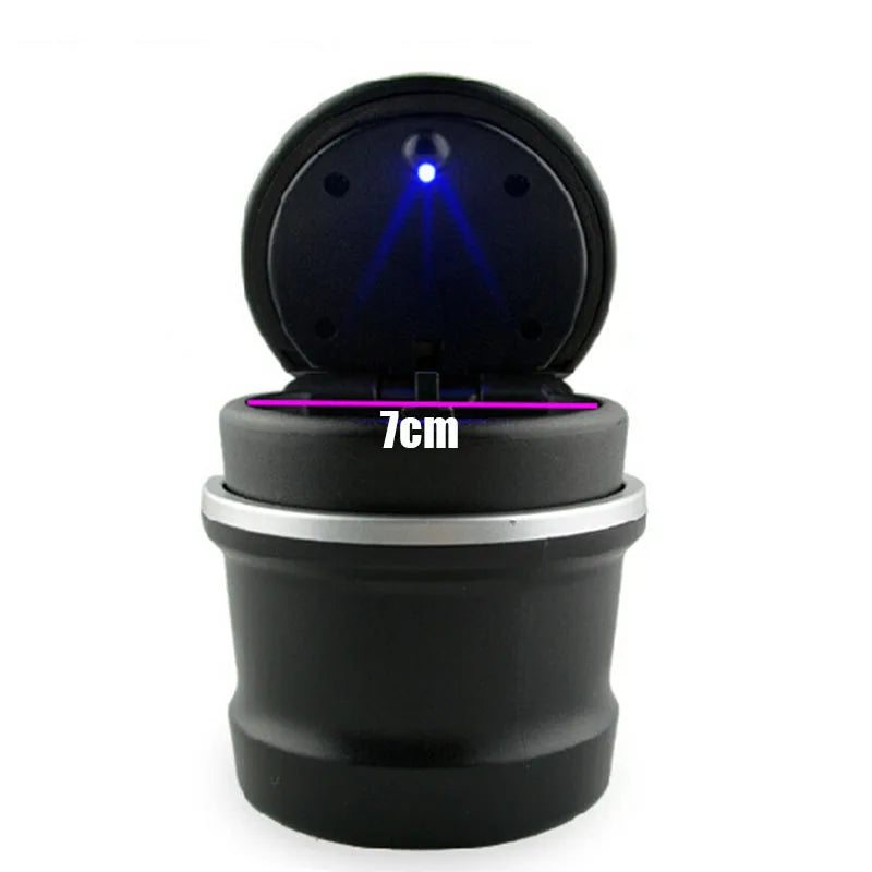Car Ashtray With LED Lamp Multi-functional Ashtray Storage Jar For BMW Black Ventilation To Dissipate Smoke  Interior Accessorie