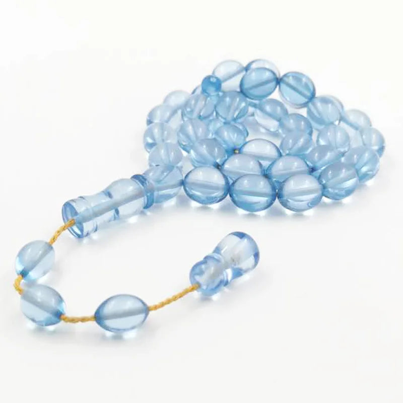 Tasbih Light blue Resin 33 beads muslim bracelet Gift islamic accessories on hand turkish jewelry handmade prayer beads misbaha