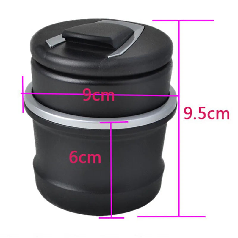 Car Ashtray With LED Lamp Multi-functional Ashtray Storage Jar For BMW Black Ventilation To Dissipate Smoke  Interior Accessorie