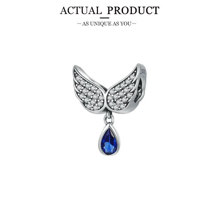 WOSTU 925 Sterling Silver Animal Cat Charm Pendant Heart Family Ladybug Bee Beads Fit Original Bracelet DIY Jewelry For Women