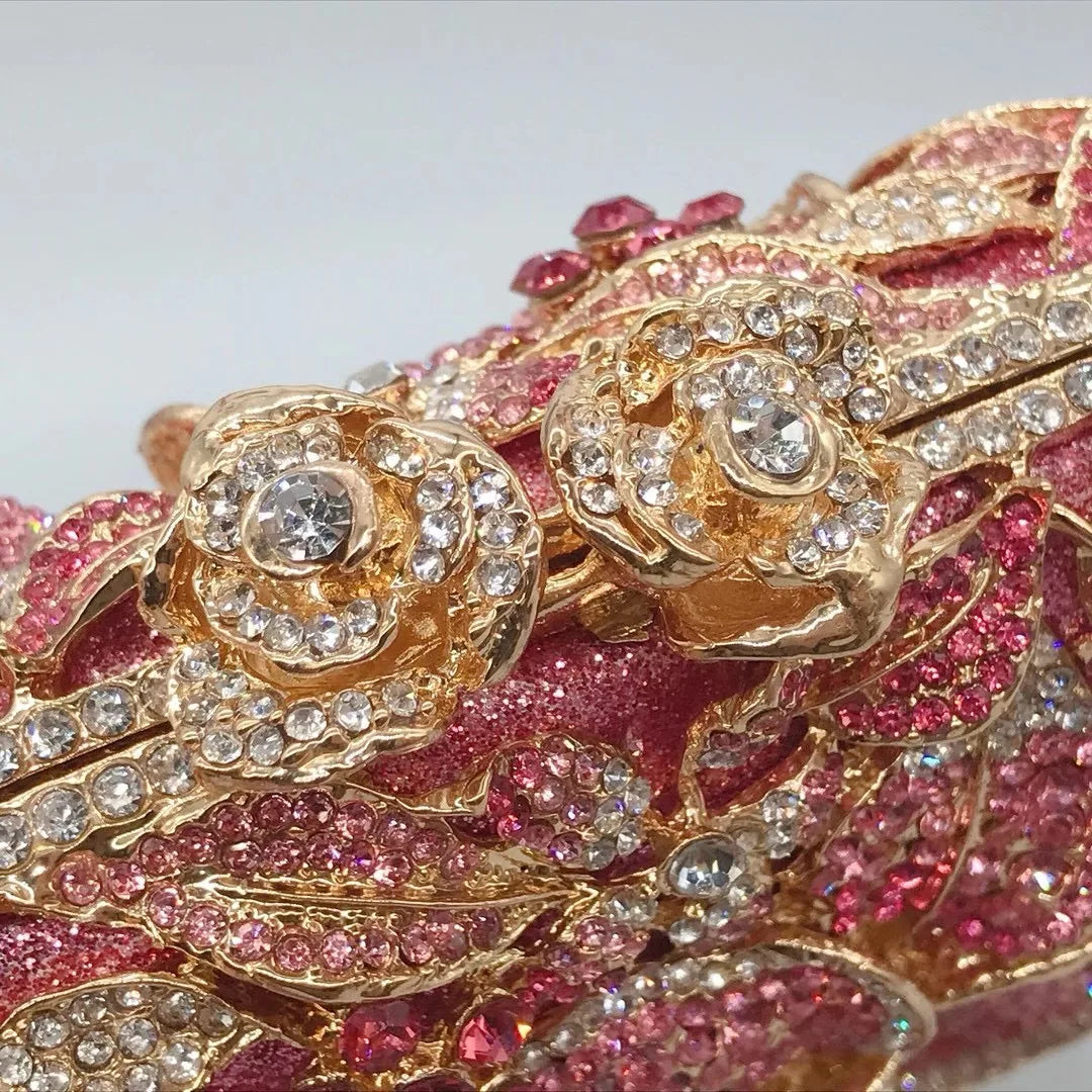 2025 New Arrival Flower Crystal Wedding Bridal Clutch Purse Luxury Designer Women's Dinner Party Cocktail Handbags Diamond Bags