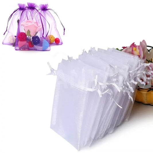 50Pcs/ lot 7*9cm High Quality Organza bags Jewelry Bag with Wedding Gift Drawable Bags For wedding derocation Party supprise 5Z