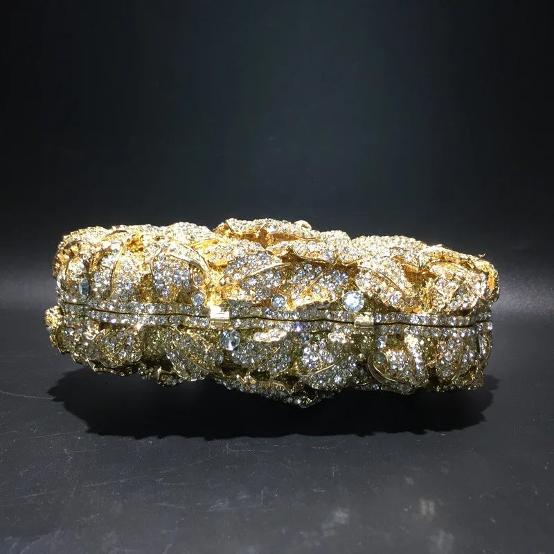 XIYUAN Silver Gold Black Red Colorful Crystal Clutch Purse Wedding Bridal Rhinestone Evening Handbags Party Dinner Banquet Bags