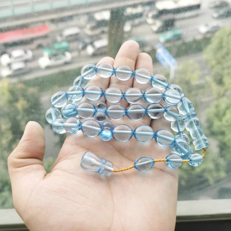 Tasbih Light blue Resin 33 beads muslim bracelet Gift islamic accessories on hand turkish jewelry handmade prayer beads misbaha