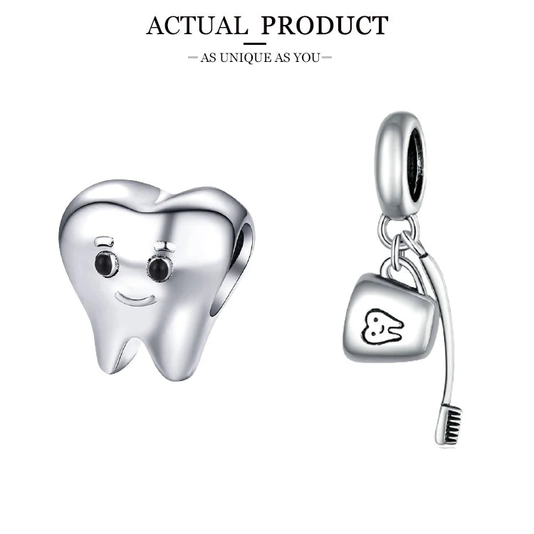 WOSTU 925 Sterling Silver Animal Cat Charm Pendant Heart Family Ladybug Bee Beads Fit Original Bracelet DIY Jewelry For Women