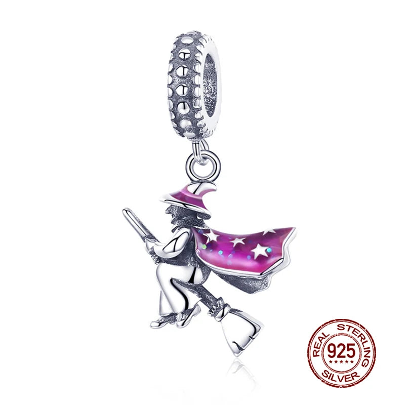 WOSTU 925 Sterling Silver Animal Cat Charm Pendant Heart Family Ladybug Bee Beads Fit Original Bracelet DIY Jewelry For Women