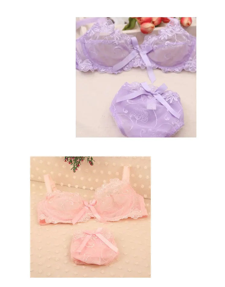 Logirlve Sexy Lingerie Female Push Up Bra Sets Seamless Bra For Women's Lace Underwear Two-piece Bralette Woman Set