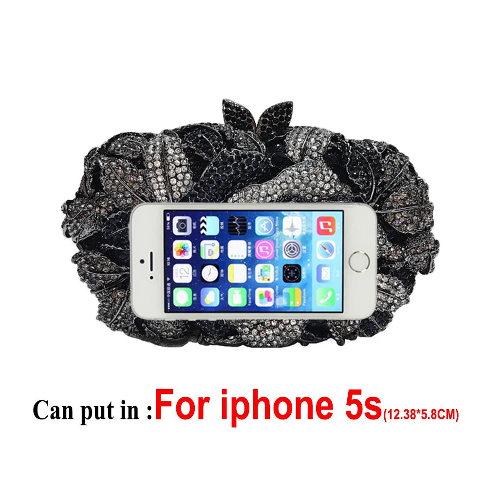 XIYUAN Silver Gold Black Red Colorful Crystal Clutch Purse Wedding Bridal Rhinestone Evening Handbags Party Dinner Banquet Bags