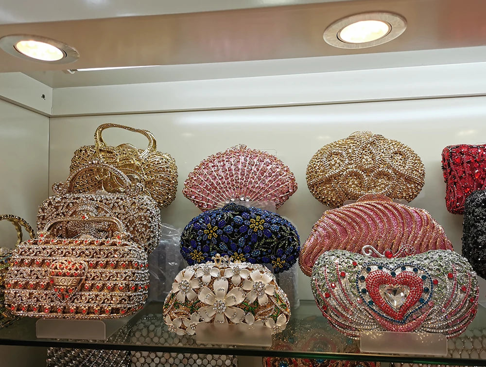 XIYUAN Luxury Purple Diamond Evening Bag Women Wedding Bridal Clutches Fashion Ladies Celebrities Crystal Handbag Party Purse