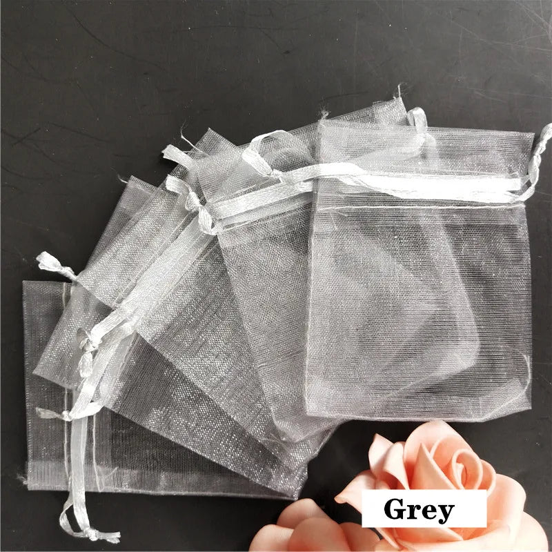 50Pcs/ lot 7*9cm High Quality Organza bags Jewelry Bag with Wedding Gift Drawable Bags For wedding derocation Party supprise 5Z