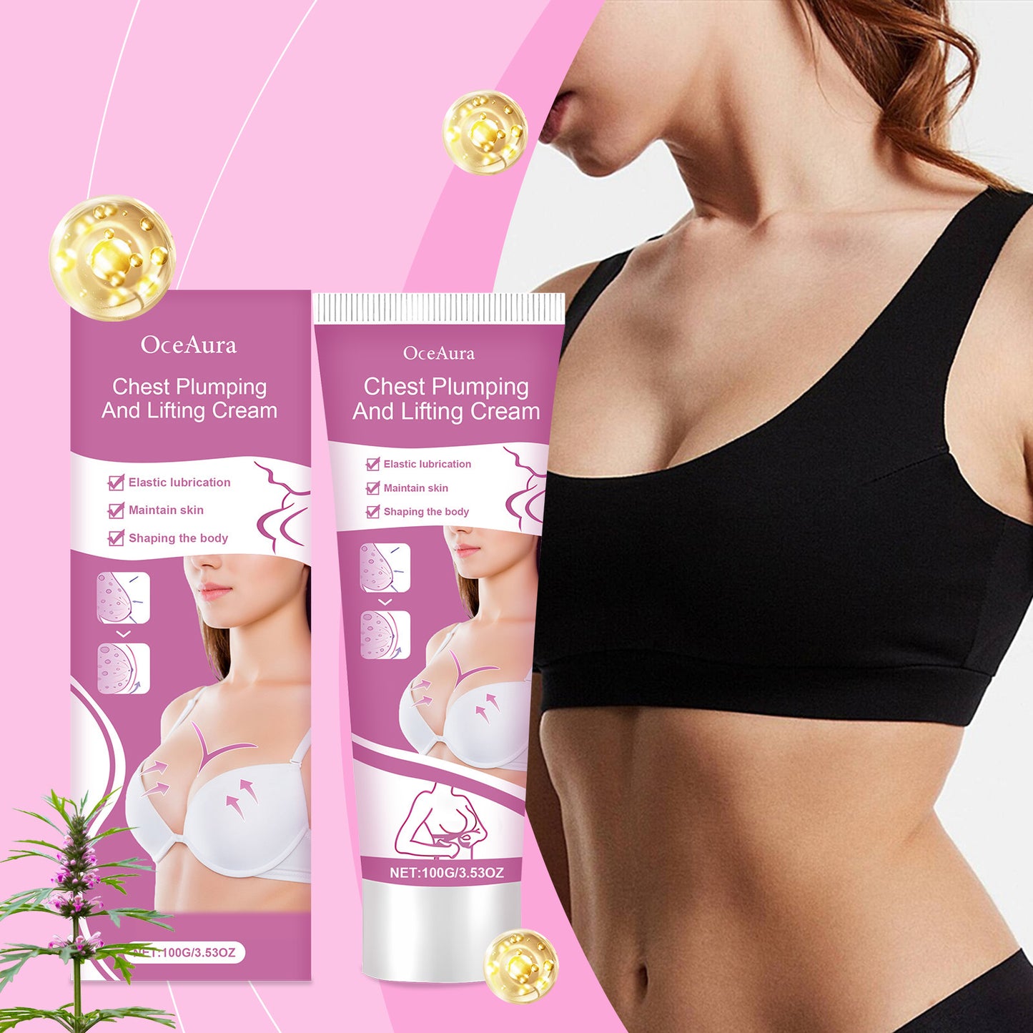 Chest Plumping Lifting Cream Enlargement Size up Enhancenment Improve Breast Flat Sagging Bust Firming Massage Boob Growth Cream