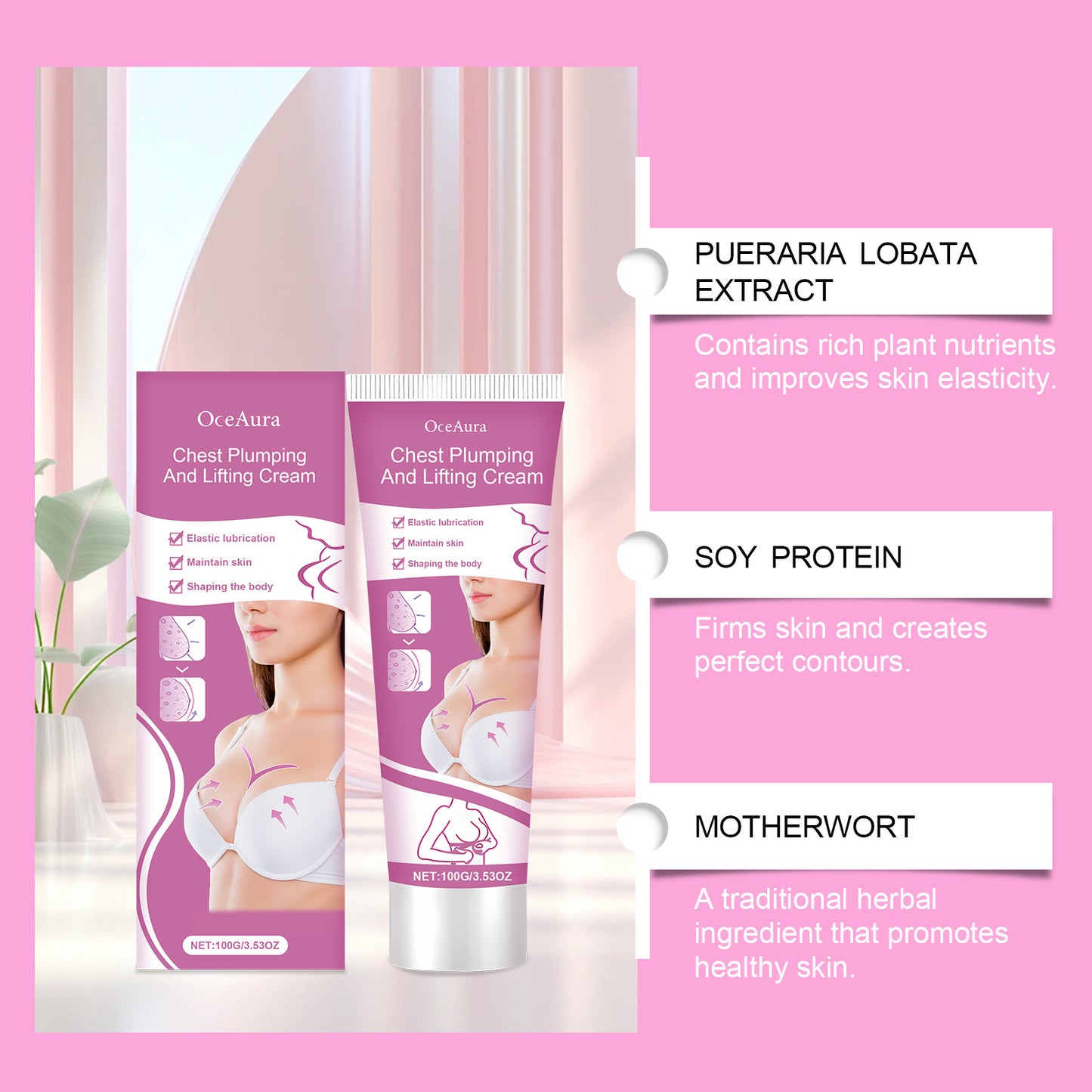 Chest Plumping Lifting Cream Enlargement Size up Enhancenment Improve Breast Flat Sagging Bust Firming Massage Boob Growth Cream