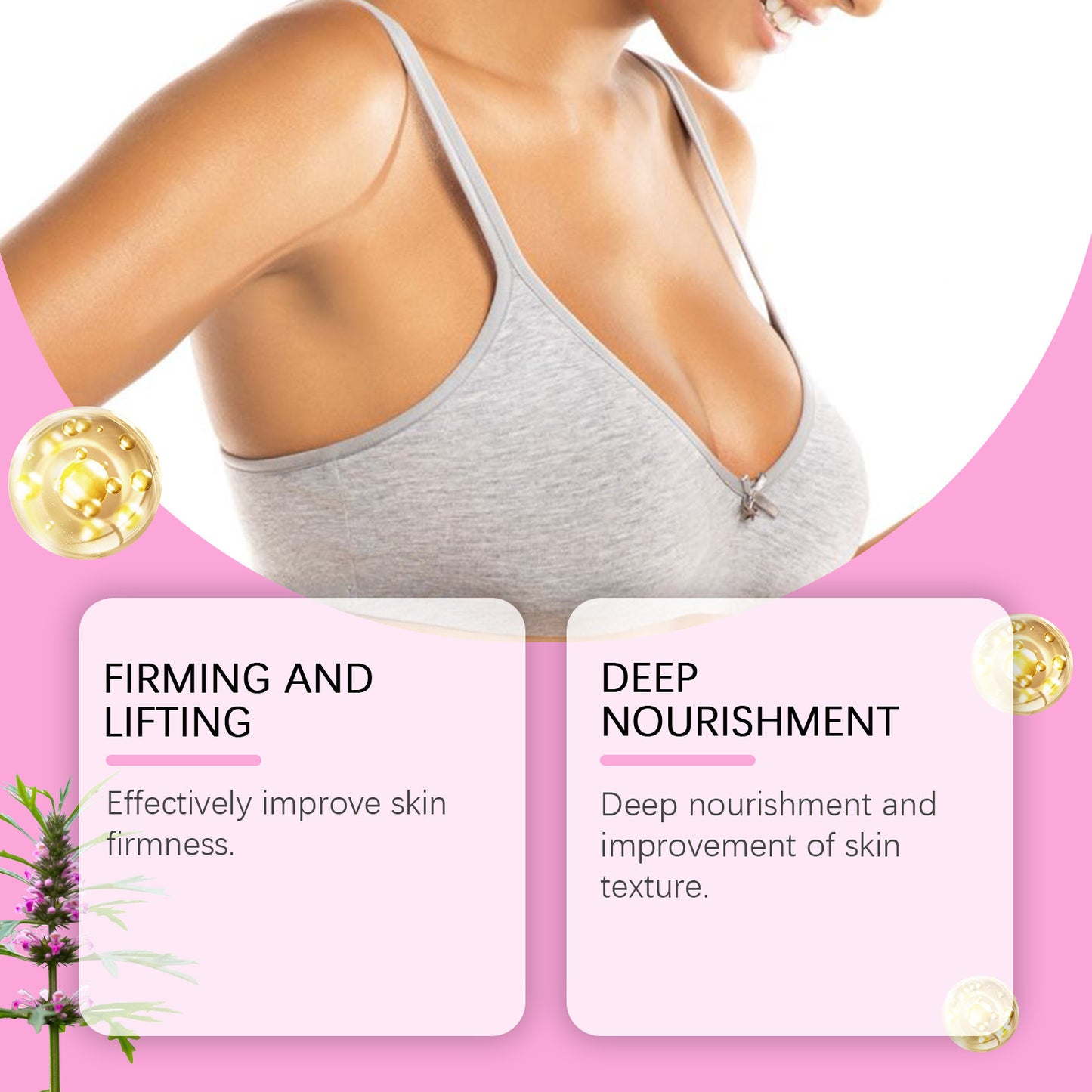Chest Plumping Lifting Cream Enlargement Size up Enhancenment Improve Breast Flat Sagging Bust Firming Massage Boob Growth Cream