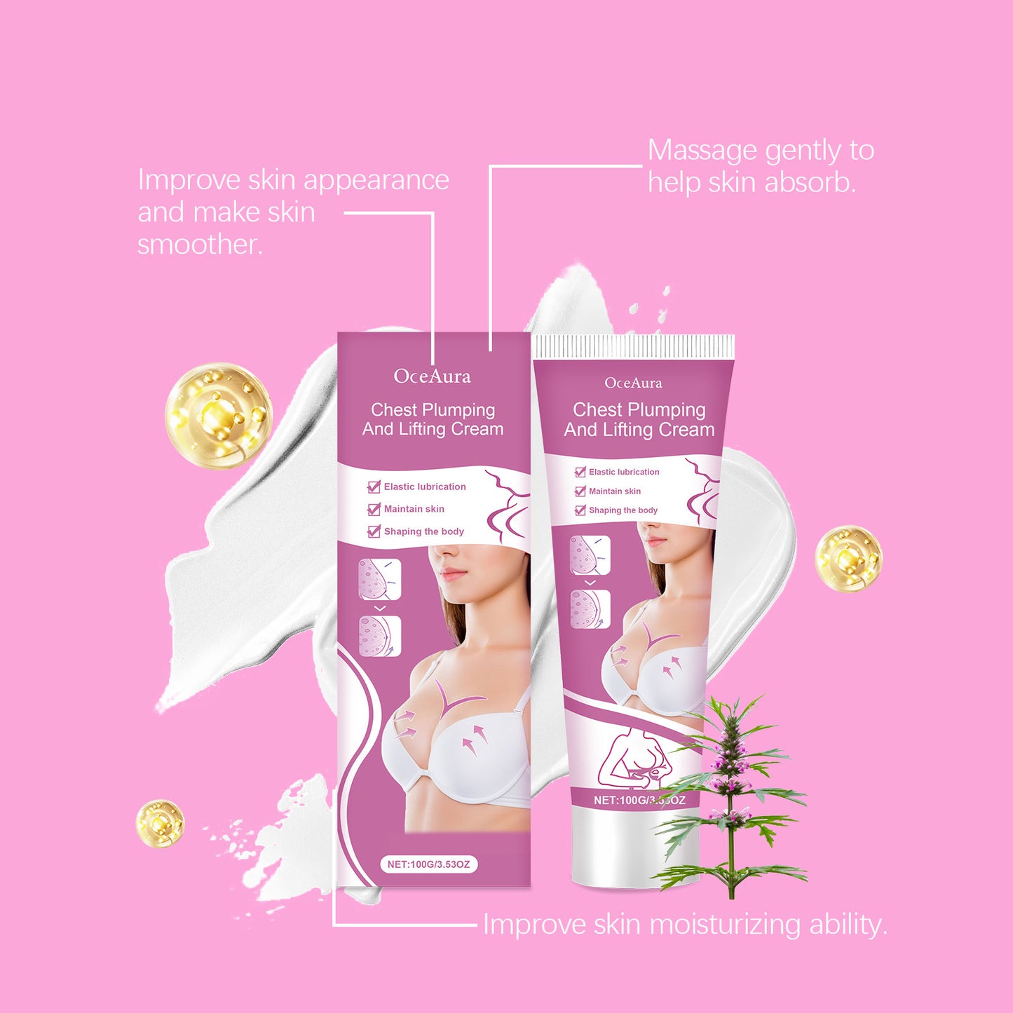 Chest Plumping Lifting Cream Enlargement Size up Enhancenment Improve Breast Flat Sagging Bust Firming Massage Boob Growth Cream