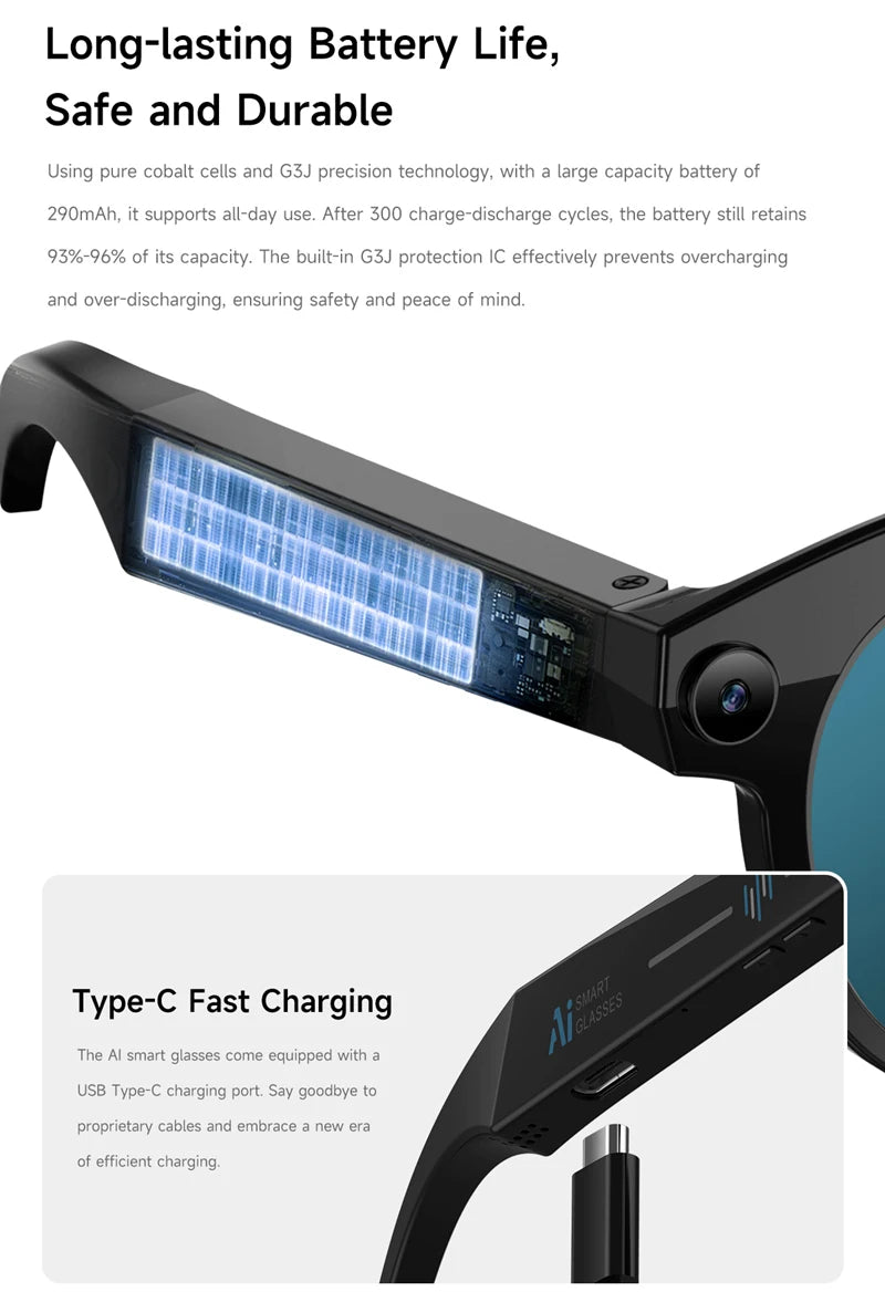 Xiaomi AI Smart Glasses 6K HD Camera Multifunctional Bluetooth Calling Voice Assistant Music Player Translation Glasses 2025 New