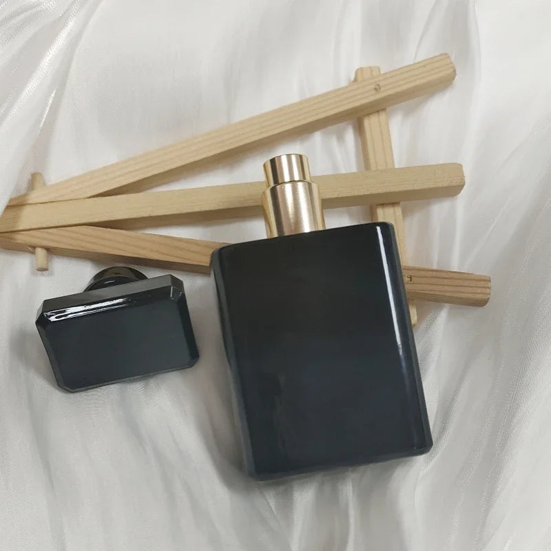 30ml 50ml 100ml Travel Pocket Glass Spray Bottles Transparent Black Perfume Containers Empty Mist Spray Bottle