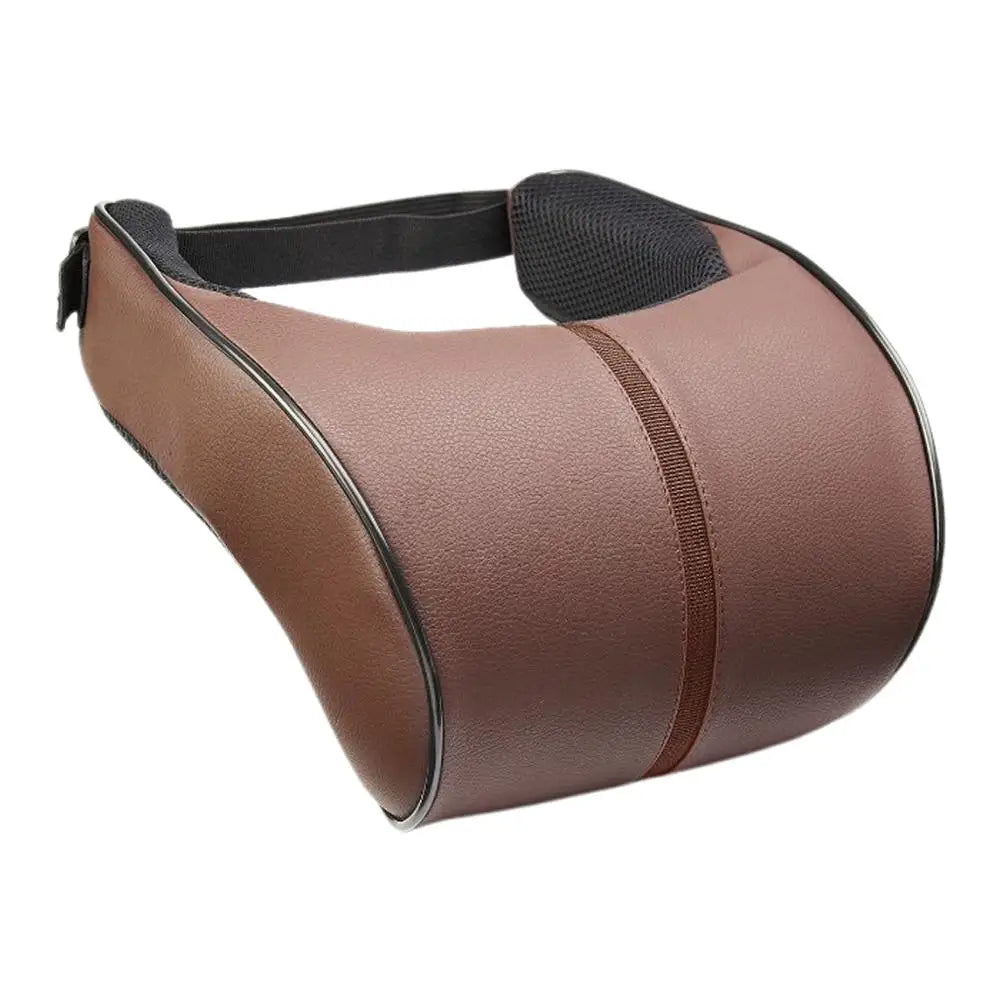 1Pcs Car Neck Pillow PU Leather Car Headrest Pillow Memory Foam Neck Pain Relief Car Seat Pillow Neck Support Auto Accessories
