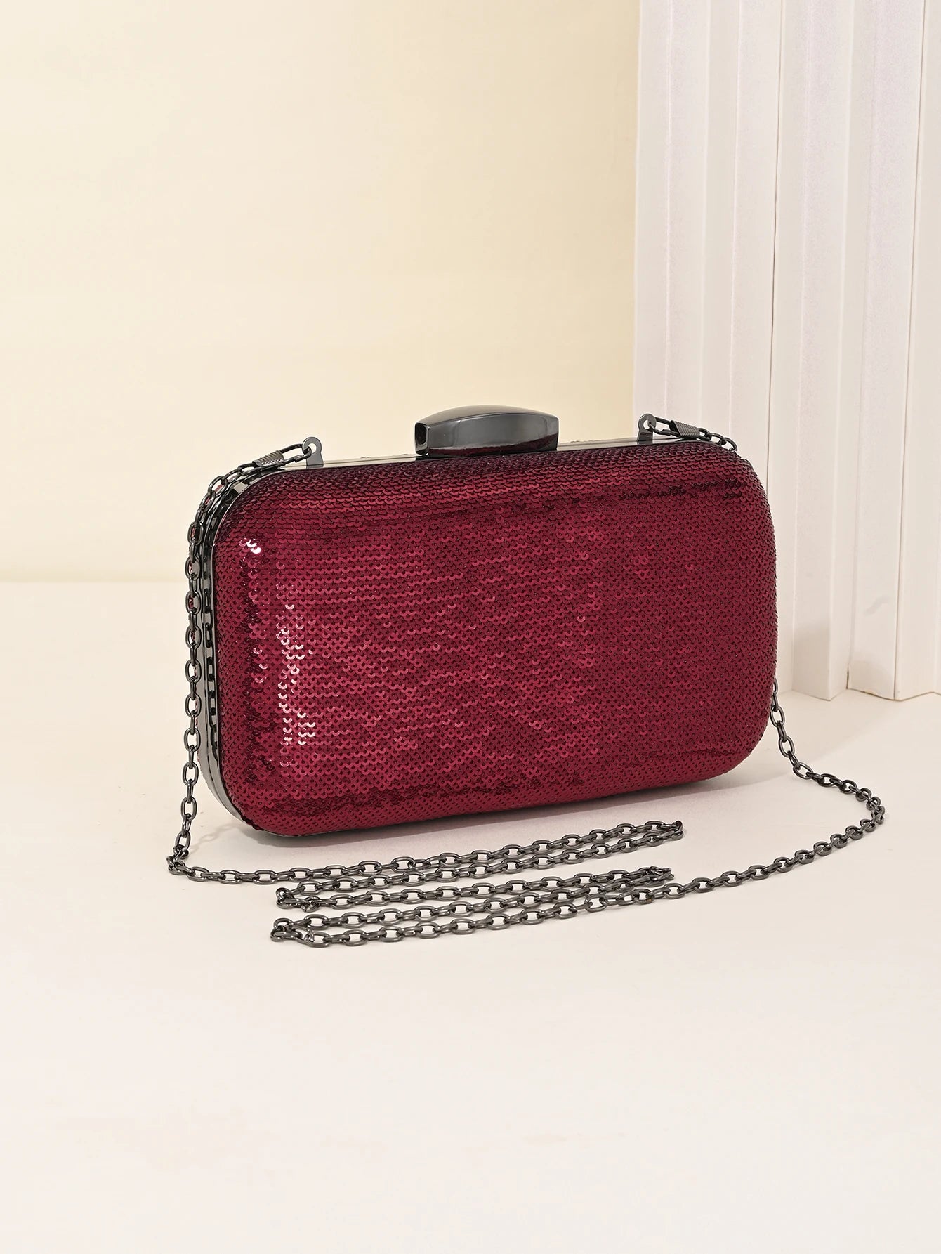 Glitter Sequins Evening Bag For Women, Fashion Snap Clutch Purse, Luxury Handbag For Wedding Party Prom Banquet