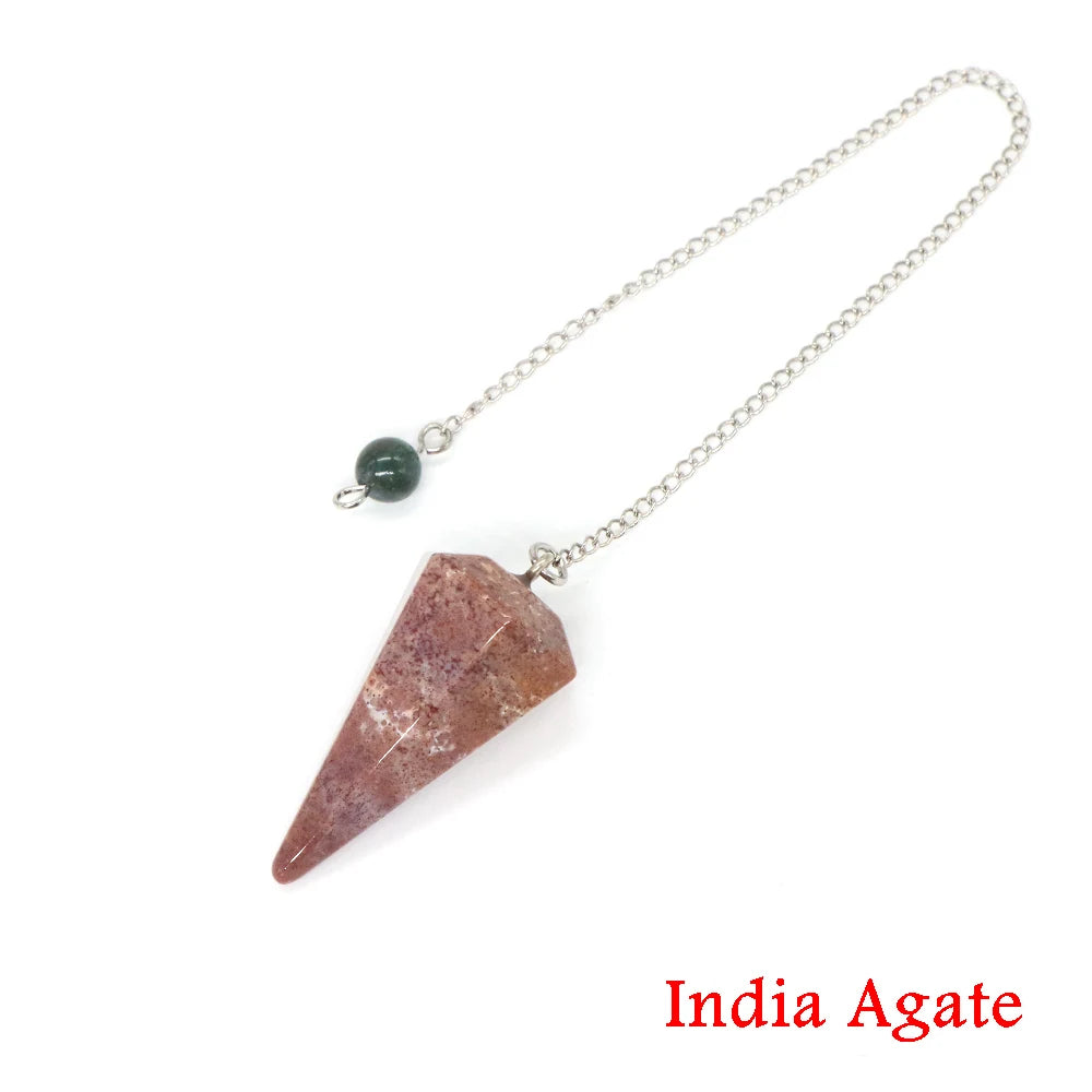 Healing Crystal Pendulum Divination Dowsing 7 Chakra Quartz Pendulums Natural Gemstone Reiki Wicca Spiritual Pendant Pendulos