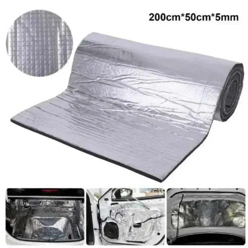 Car Sound Deadening Mat 5mm 10mm Heat Noise Insulation Pad 2000x500mm 250x400mm Hood Roof Door Wall Acoustic Foam Accessory