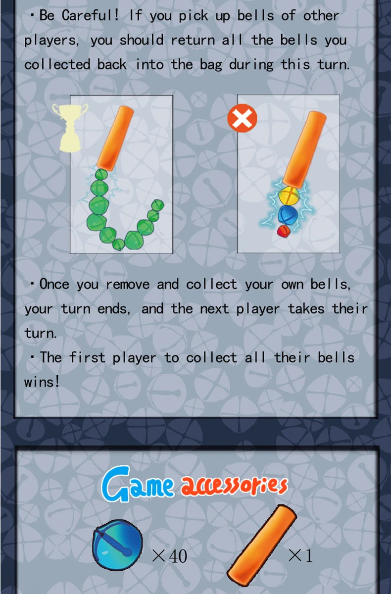 Interactive Magnetic Wand And Colorful Bell Parent-Child Sensory Magnetic Toy Portable Stress Reliever Children'sBoard Game Gift