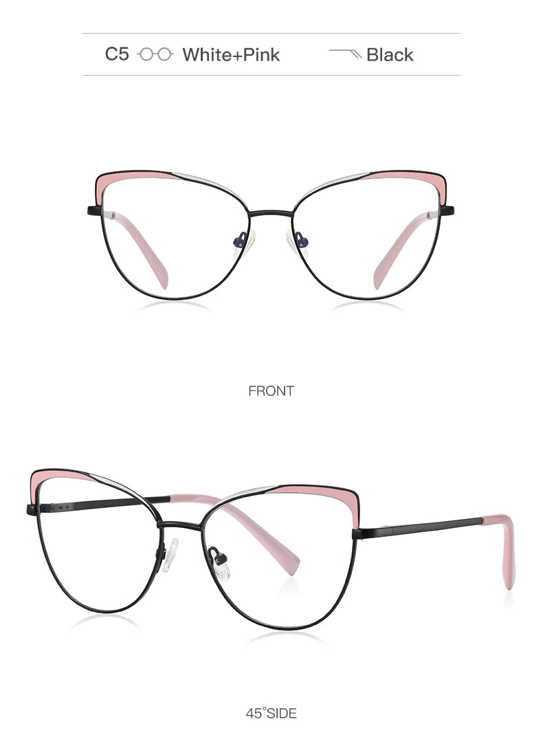 JMISUS New Women Cat Eyes Photochromic Reading Glasses Design Butterfly Frame Customized Prescription Anti-blue Ray Eyewear
