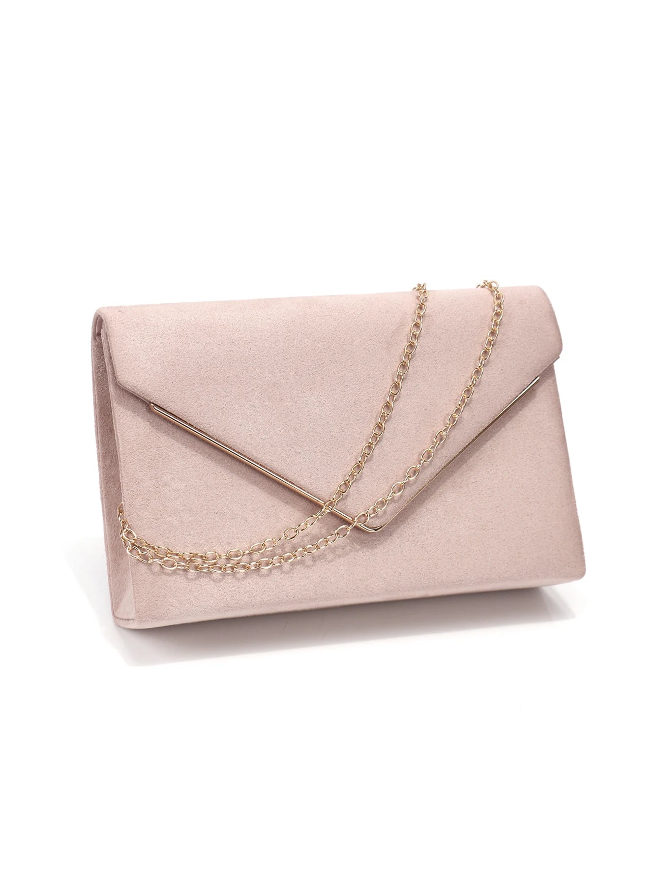 Envelope Design Velvet Women Evening Bags V Metal Fashion Small Cover Clutch Bags With Shoulder Chain Party Wedding Prom Handbag