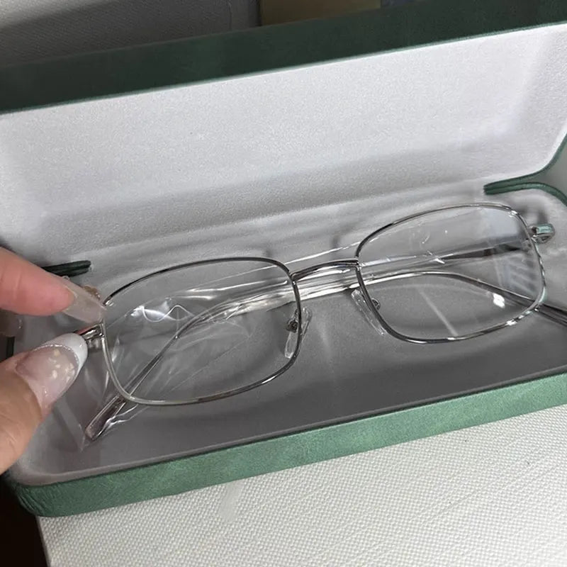 Y2K Harajuku Retro Small Square Frame Glasses for Women Metal Eyeglasses Clear Reading Spectacle Blue Light Blocking Eyewear