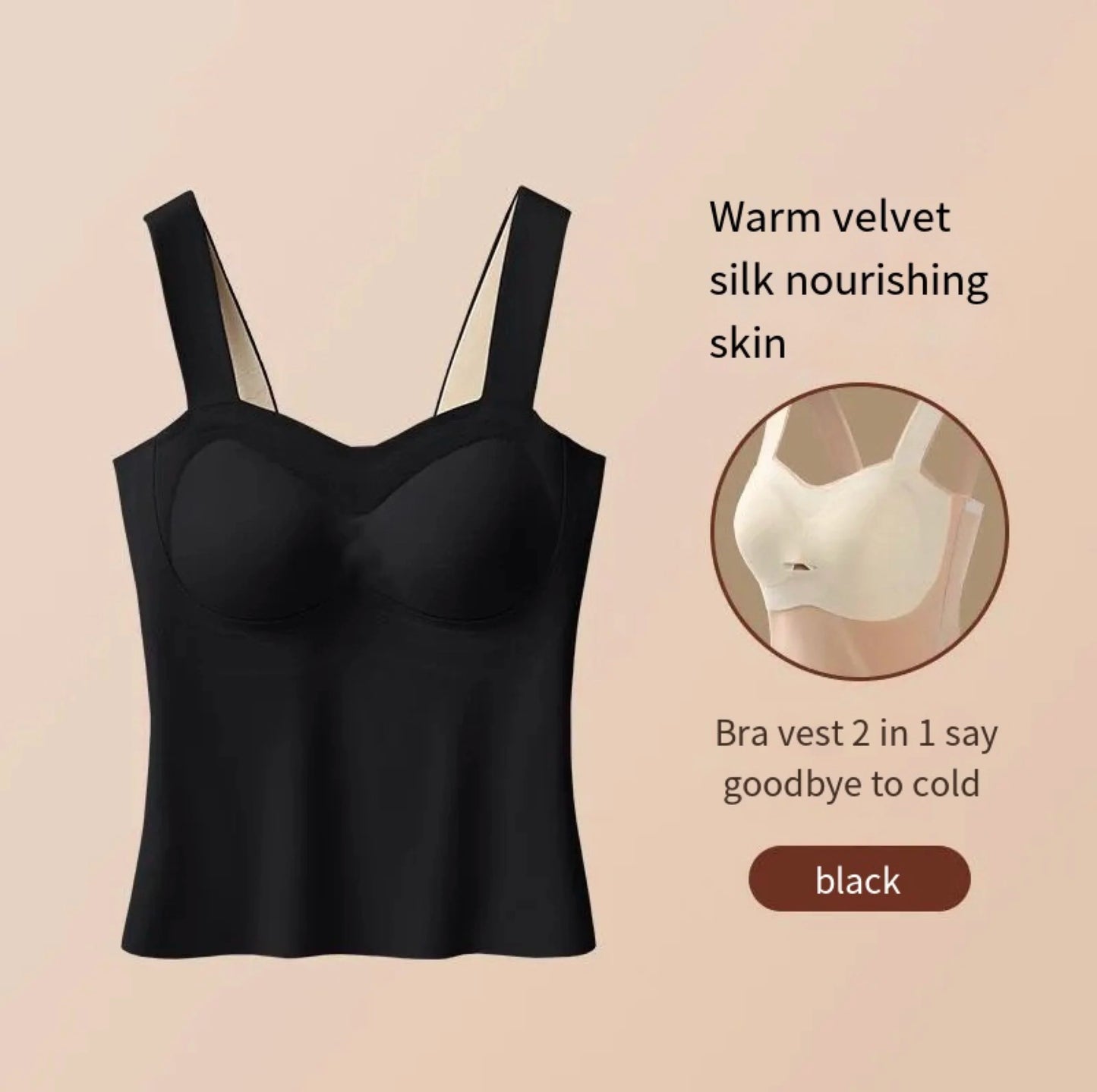Autumn Winter Woman Thermal Underwear Lady Camisole Warm Top Vest Undershirt Female Lingerie Soft High Elastic With Bra Padded