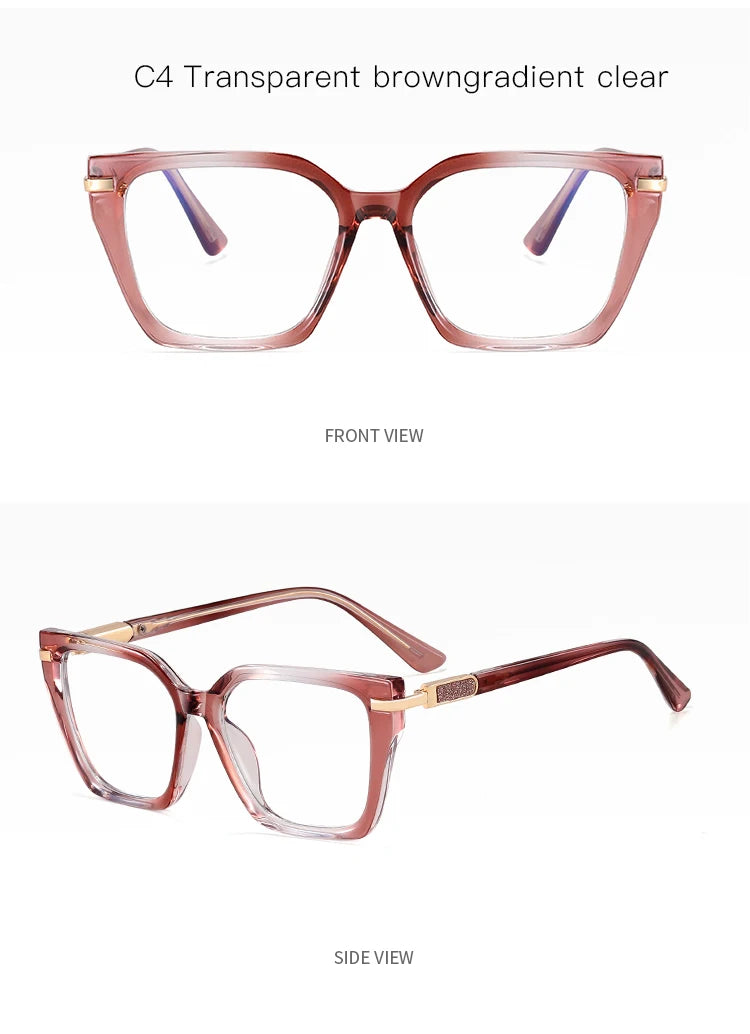 JMISUS Lightweight TR90 Butterfly Prescription Progressive Glasses Women Anti Blue Light Photochromic Square Optical Eyeglass