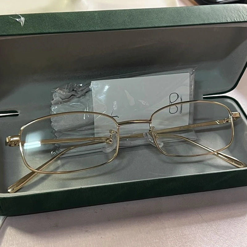 Y2K Harajuku Retro Small Square Frame Glasses for Women Metal Eyeglasses Clear Reading Spectacle Blue Light Blocking Eyewear