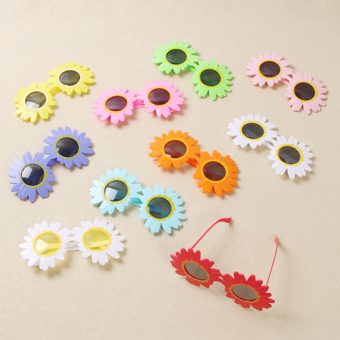 Sunflower Sunglasses Little Daisy Shape Sun Glasses Funny Party Decorative Eyeglasses Plastic Gathering Picnic Photography Props