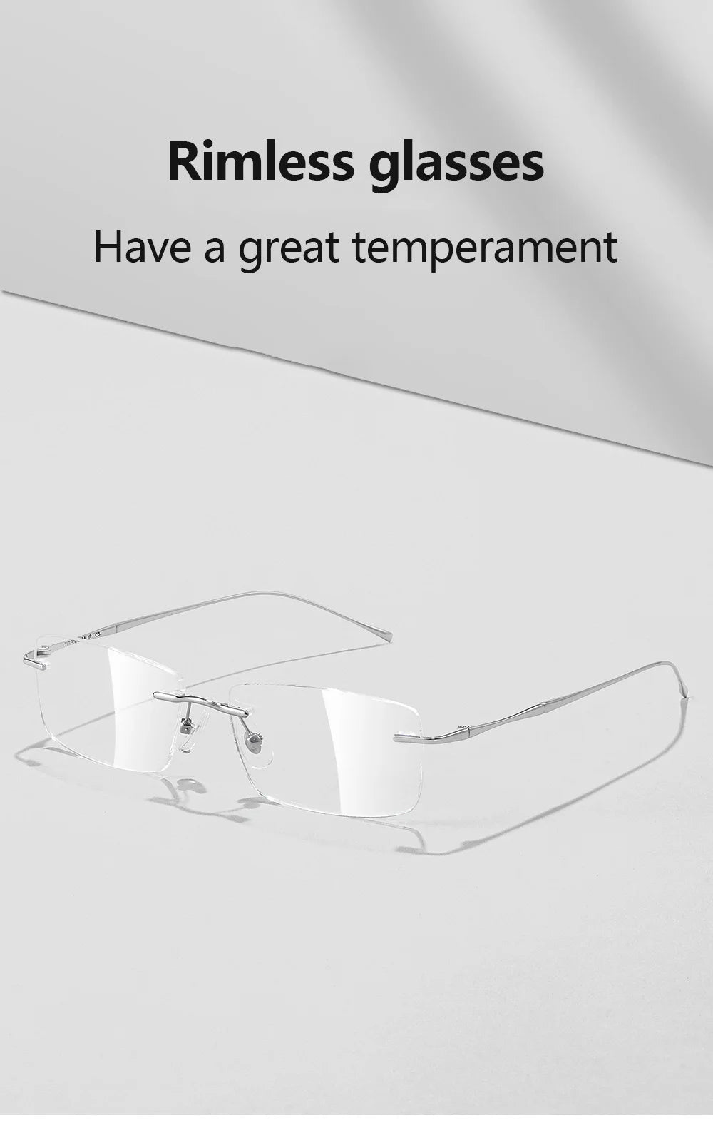 Pure Titanium Glasses Anti Blue Light Men's Eyeglasses Frames Luxury Brands Rimless Glasses Women Pure Titanium Computer Lenses